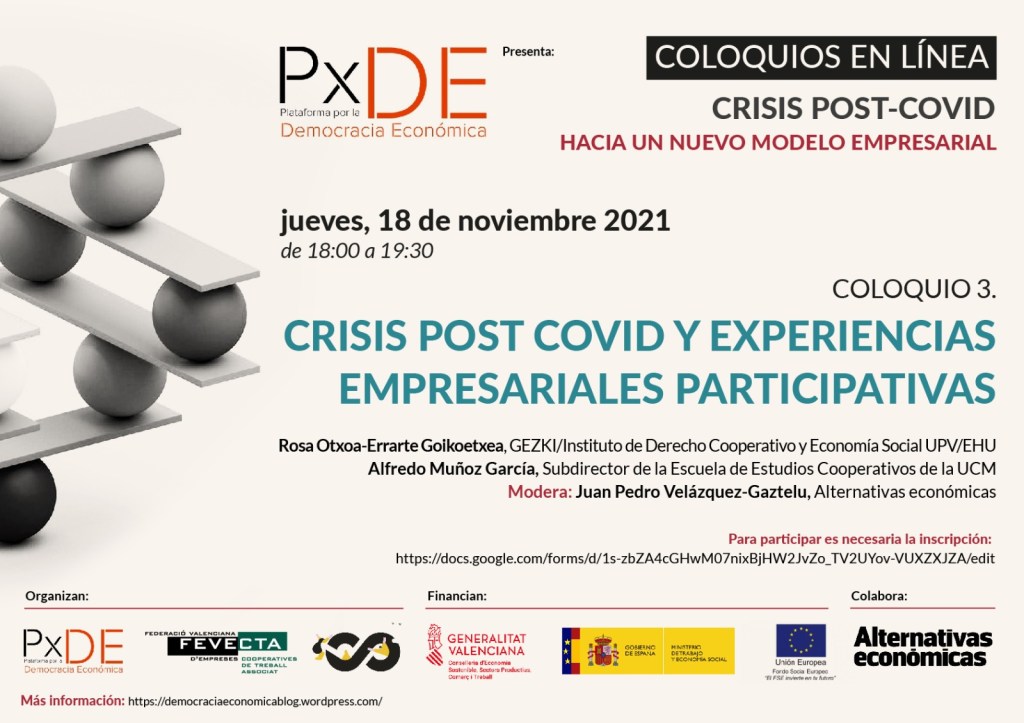 COLOQUIO EN LINEA: CRISIS POST COVID Y EXPERIENCIAS EMPRESARIALES PARTICIPATIVAS