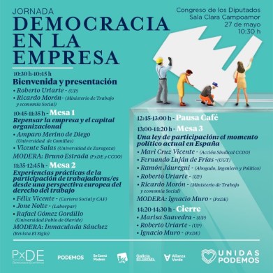 27M, jornada sobre Democracia en la Empresa en el Congreso