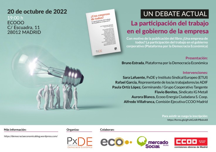 Madrid 20 Oct. Un debate actual: la participación del trabajo en el Gobierno corporativo